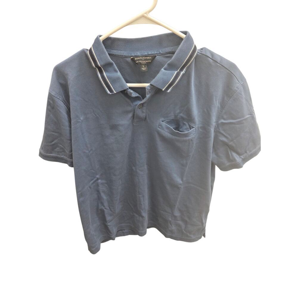 Banana Republic Luxe Touch Performance Polo, Blue, Size L